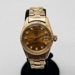 Stunning Rolex 18k Stamped Diamond Dial Watch